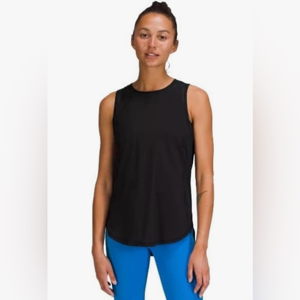 NWT Lululemon Sculpt Tank in Black Mesh Back Detail, Size 4